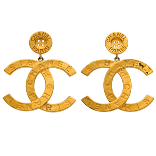 CHANEL | Large CC Button Drop Earrings