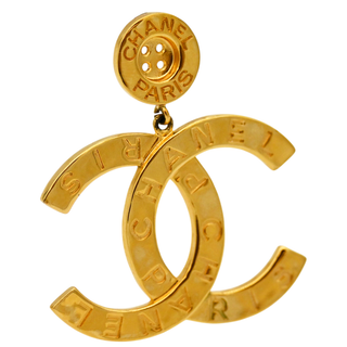 CHANEL | Large CC Button Drop Earrings