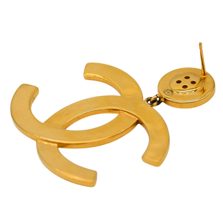 CHANEL | Large CC Button Drop Earrings