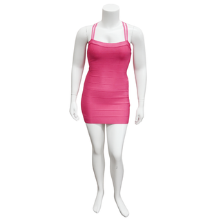 HERVE LEGER | Hot Pink Bandage Mini Dress