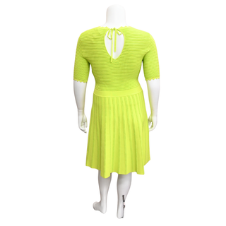 Lime Textured Knit Dress