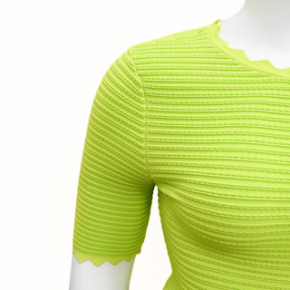LELA ROSE | Lime Textured Knit Dress