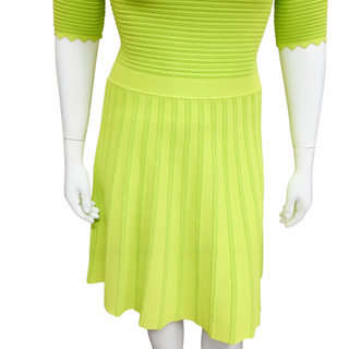 Lime Textured Knit Dress