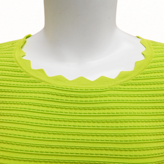 LELA ROSE | Lime Textured Knit Dress