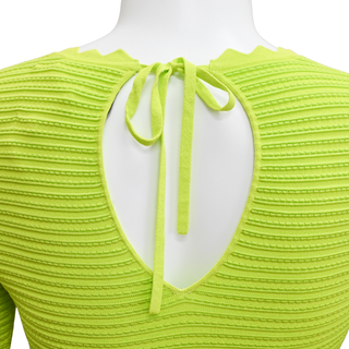 LELA ROSE | Lime Textured Knit Dress