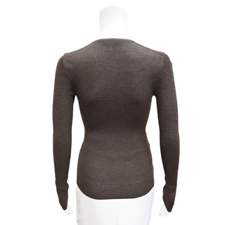KHAITE | Tania Brown Ribbed Knit Top