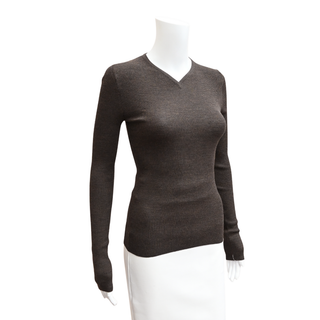 KHAITE | Tania Brown Ribbed Knit Top