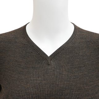 KHAITE | Tania Brown Ribbed Knit Top
