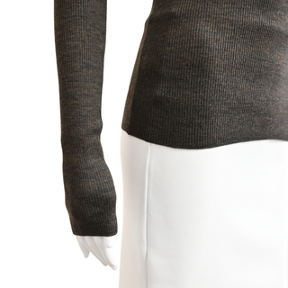 KHAITE | Tania Brown Ribbed Knit Top