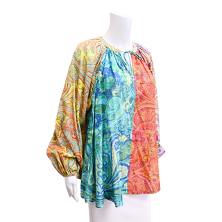 ALEMAIS | Ceto Spliced Patchwork Silk-Blend Blouse