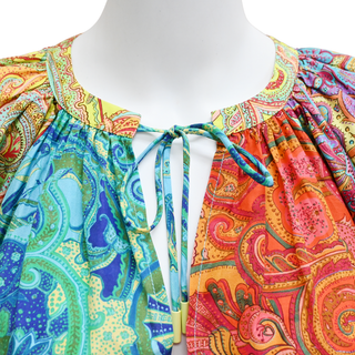 ALEMAIS | Ceto Spliced Patchwork Silk-Blend Blouse