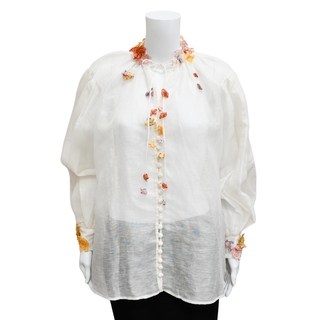 ZIMMERMANN | Postcard Floral Linen-Blend Blouse