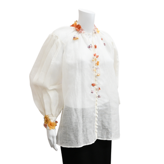 ZIMMERMANN | Postcard Floral Linen-Blend Blouse