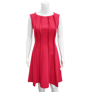 JASON WU | Raspberry Frayed Crepe Sheath Dress