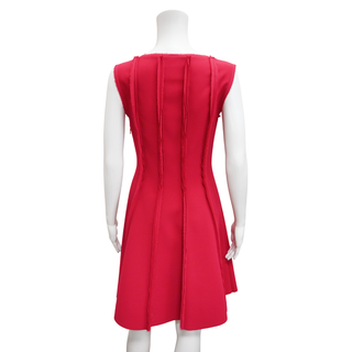 JASON WU | Raspberry Frayed Crepe Sheath Dress