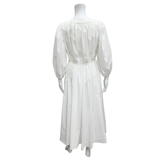 ALTUZARRA | Kathleen Optic White Poplin Midi Dress