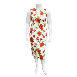 CAROLINA HERRERA | Floral Print Column Midi Dress