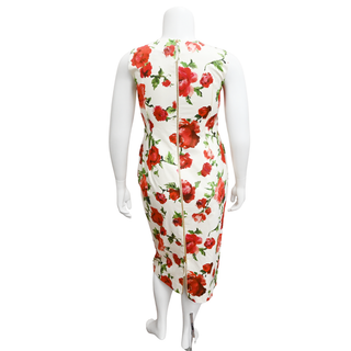 CAROLINA HERRERA | Floral Print Column Midi Dress