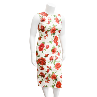 CAROLINA HERRERA | Floral Print Column Midi Dress