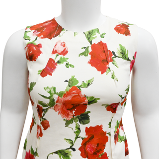 CAROLINA HERRERA | Floral Print Column Midi Dress