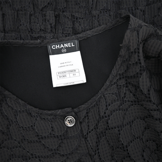 CHANEL | Black Floral Ruffled Blouse