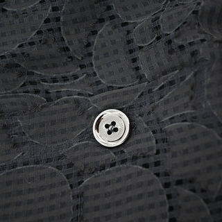 CHANEL | Black Floral Ruffled Blouse