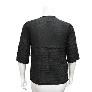 CHANEL | Black Floral Ruffled Blouse