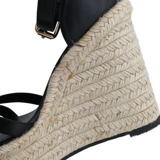 VERSACE | Medusa Studded Black Espadrilles Wedges