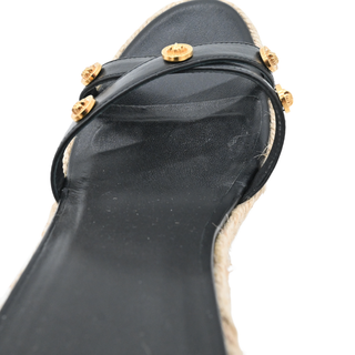 VERSACE | Medusa Studded Black Espadrilles Wedges