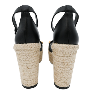 VERSACE | Medusa Studded Black Espadrilles Wedges