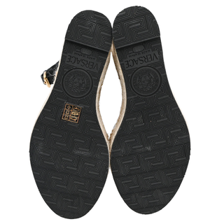 VERSACE | Medusa Studded Black Espadrilles Wedges
