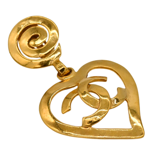 CHANEL | CC Heart Dangle Clip-On Earrings