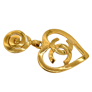 CHANEL | CC Heart Dangle Clip-On Earrings