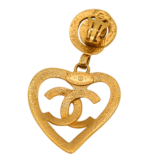 CHANEL | CC Heart Dangle Clip-On Earrings