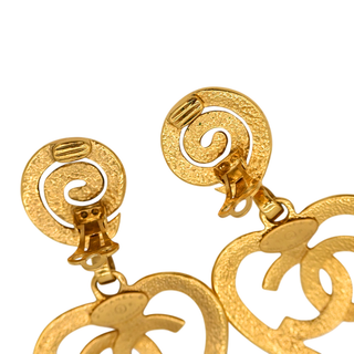 CHANEL | CC Heart Dangle Clip-On Earrings