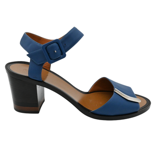 FENDI | Blue Leather Heeled Sandals