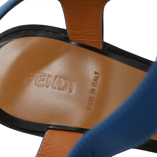 FENDI | Blue Leather Heeled Sandals