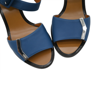 FENDI | Blue Leather Heeled Sandals