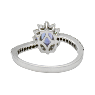 &nbsp; | White Gold Diamond Halo Tanzanite Ring
