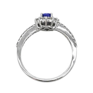 &nbsp; | White Gold Diamond Halo Tanzanite Ring