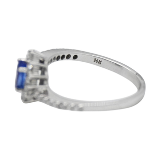 &nbsp; | White Gold Diamond Halo Tanzanite Ring