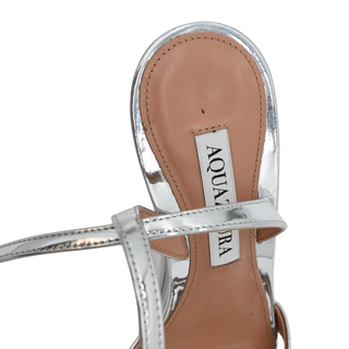 AQUAZZURA | Tati Silver Metallic Wedge Sandals