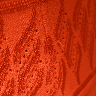 CAROLINA HERRERA | Red Pointelle Knit Midi Dress