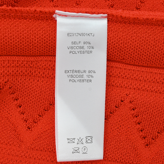 CAROLINA HERRERA | Red Pointelle Knit Midi Dress