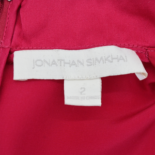 JONATHAN SIMKHAI | Magenta Twist Front Silk Blouse