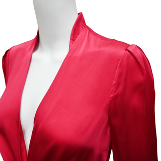 JONATHAN SIMKHAI | Magenta Twist Front Silk Blouse