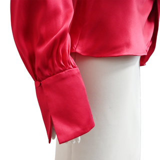 JONATHAN SIMKHAI | Magenta Twist Front Silk Blouse