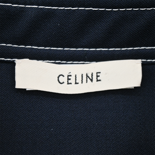 CELINE | Navy Blue Midi Shirt Dress