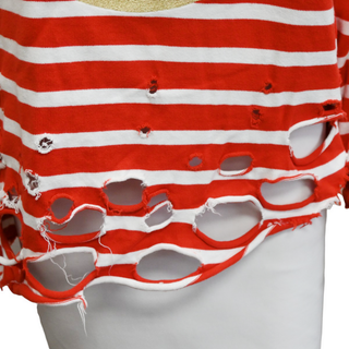 BALMAIN | Distressed Striped Logo Hoodie