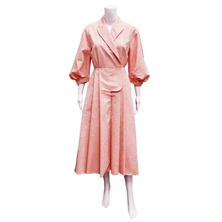 EMILIA WICKSTEAD | Red Flecked Pleated Midi Dress
